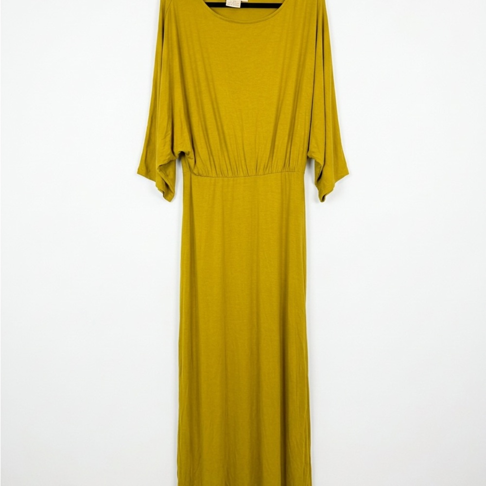 EUC Free People Mustard Green-Yellow Maxi Dress sz L